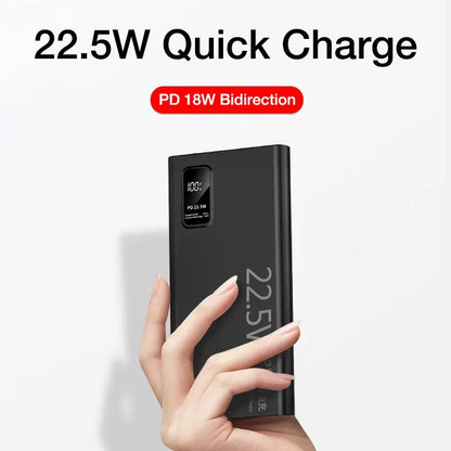 20000Mah Portable Power Bank 22.5W USB C Fast Charging External Spare Battery 10000Mah Powerbank for Iphone 16 15 Samsung Xiaomi
