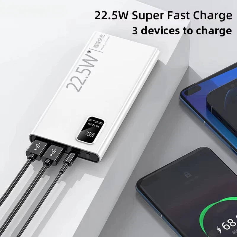 20000Mah Portable Power Bank 22.5W USB C Fast Charging External Spare Battery 10000Mah Powerbank for Iphone 16 15 Samsung Xiaomi