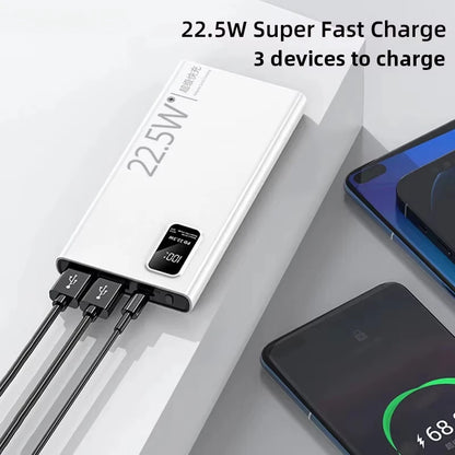20000Mah Portable Power Bank 22.5W USB C Fast Charging External Spare Battery 10000Mah Powerbank for Iphone 16 15 Samsung Xiaomi